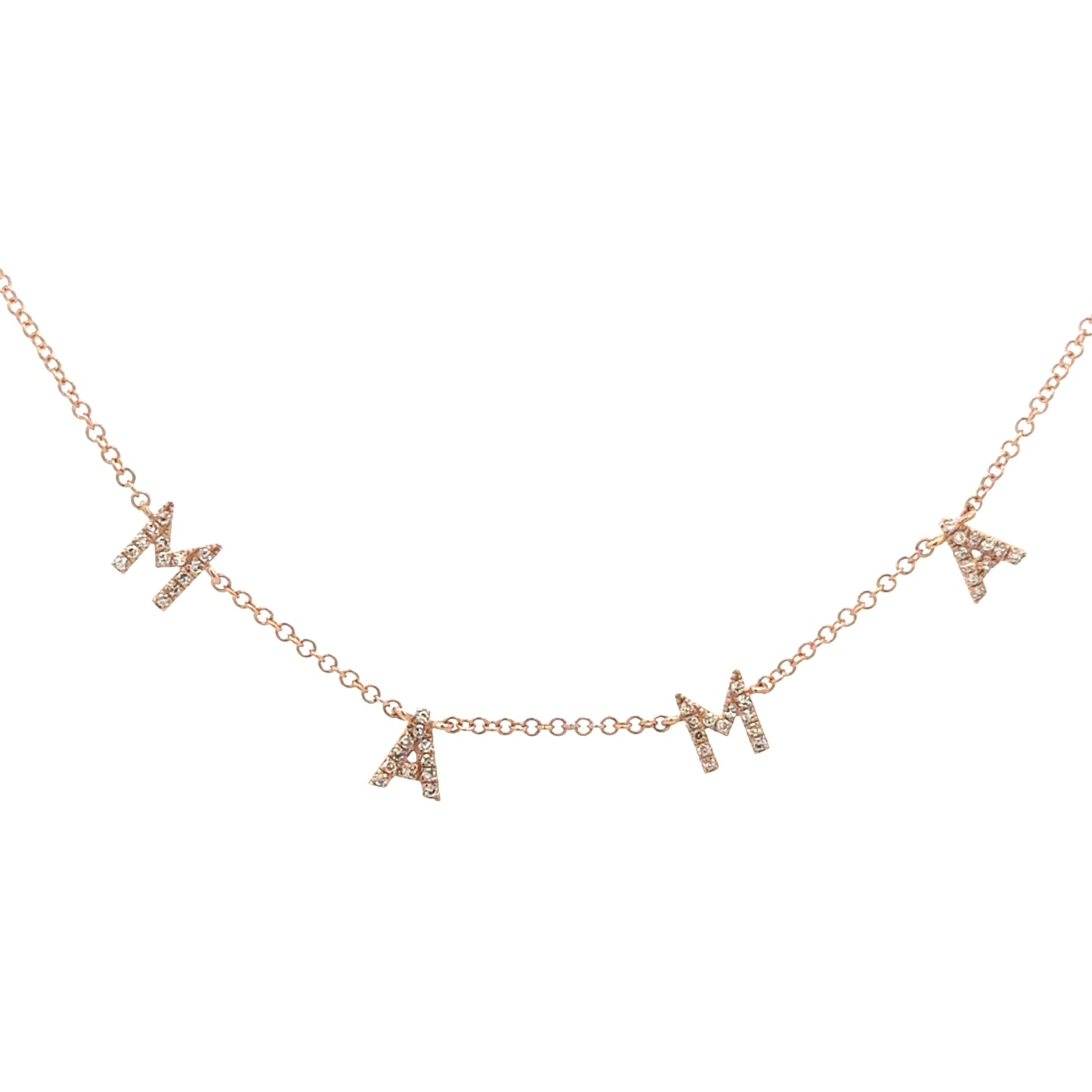 Rose Gold Diamond MAMA Necklace