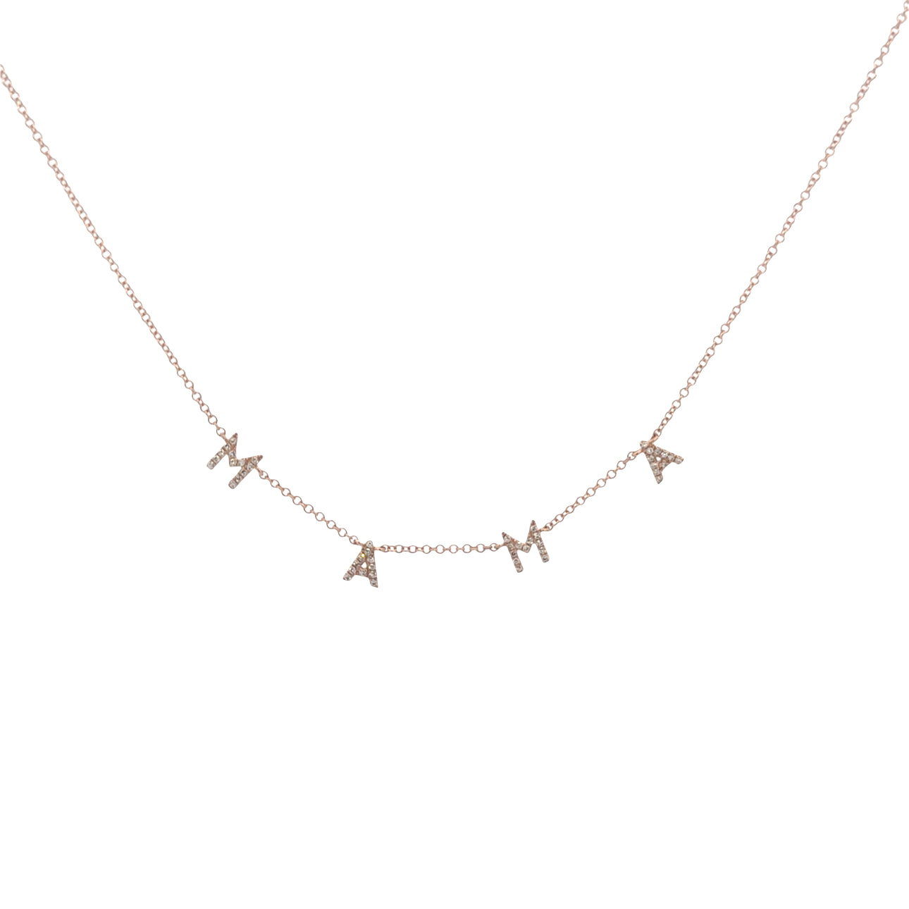 Rose Gold Diamond MAMA Necklace