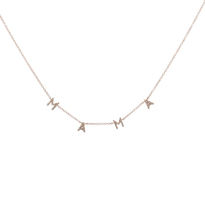 Rose Gold Diamond MAMA Necklace