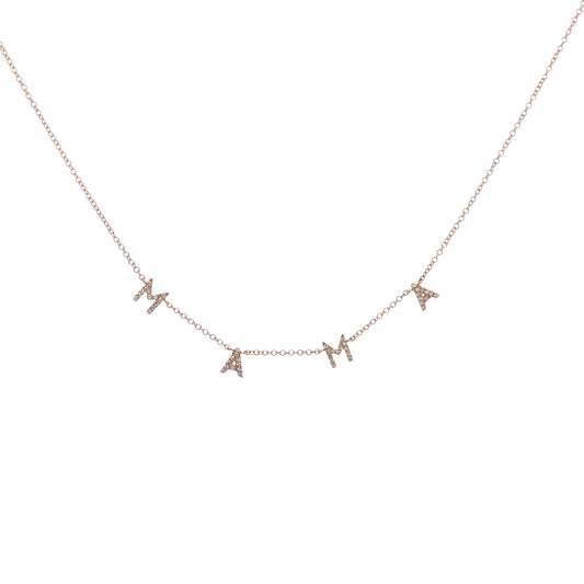 Rose Gold Diamond MAMA Necklace