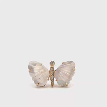 Medium Moonstone Butterfly Ring