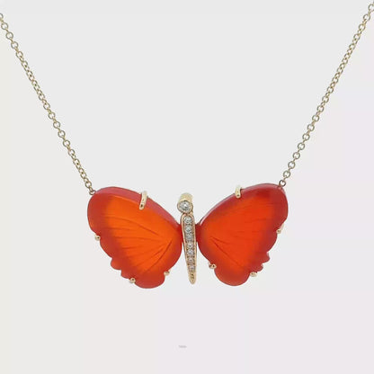 Large Carnelian Butterfly Necklace