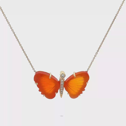 Medium Carnelian Necklace Butterfly