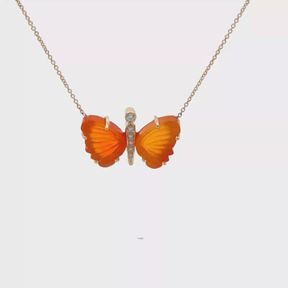 Small Carnelian Butterfly Necklace