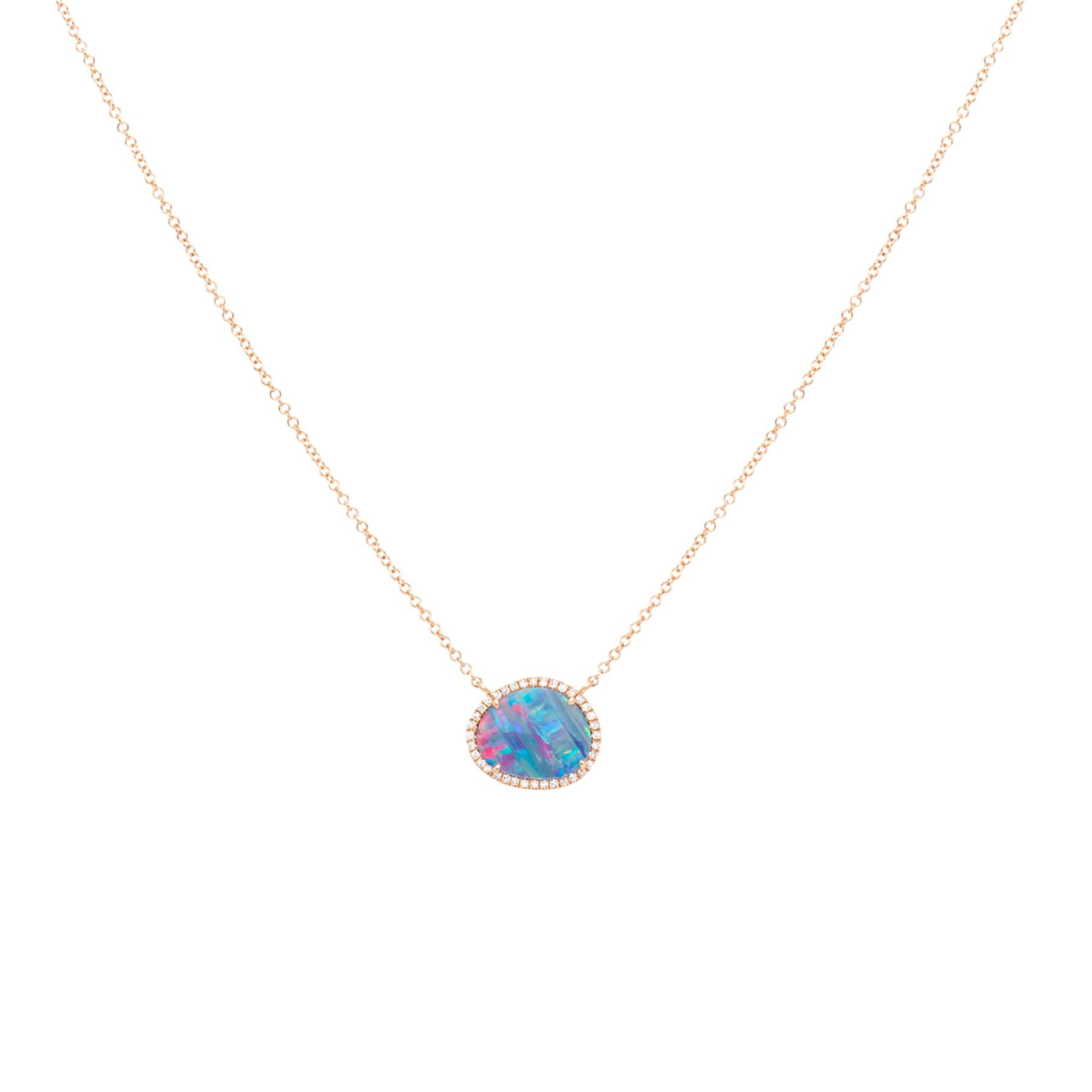 Organic Opal Diamond Necklace - Nina Segal Jewelry