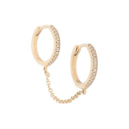 Double Huggies With Connecting Chain - Nina Segal Jewelry