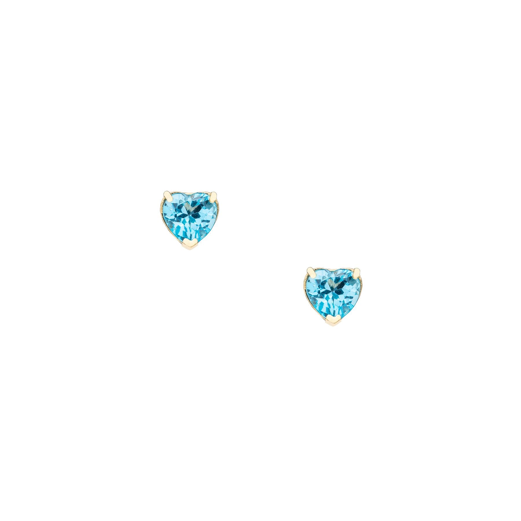 Sky Blue Topaz Heart Studs - Nina Segal Jewelry