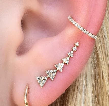 Single 7 Triangle Ear Climber - Nina Segal Jewelry
