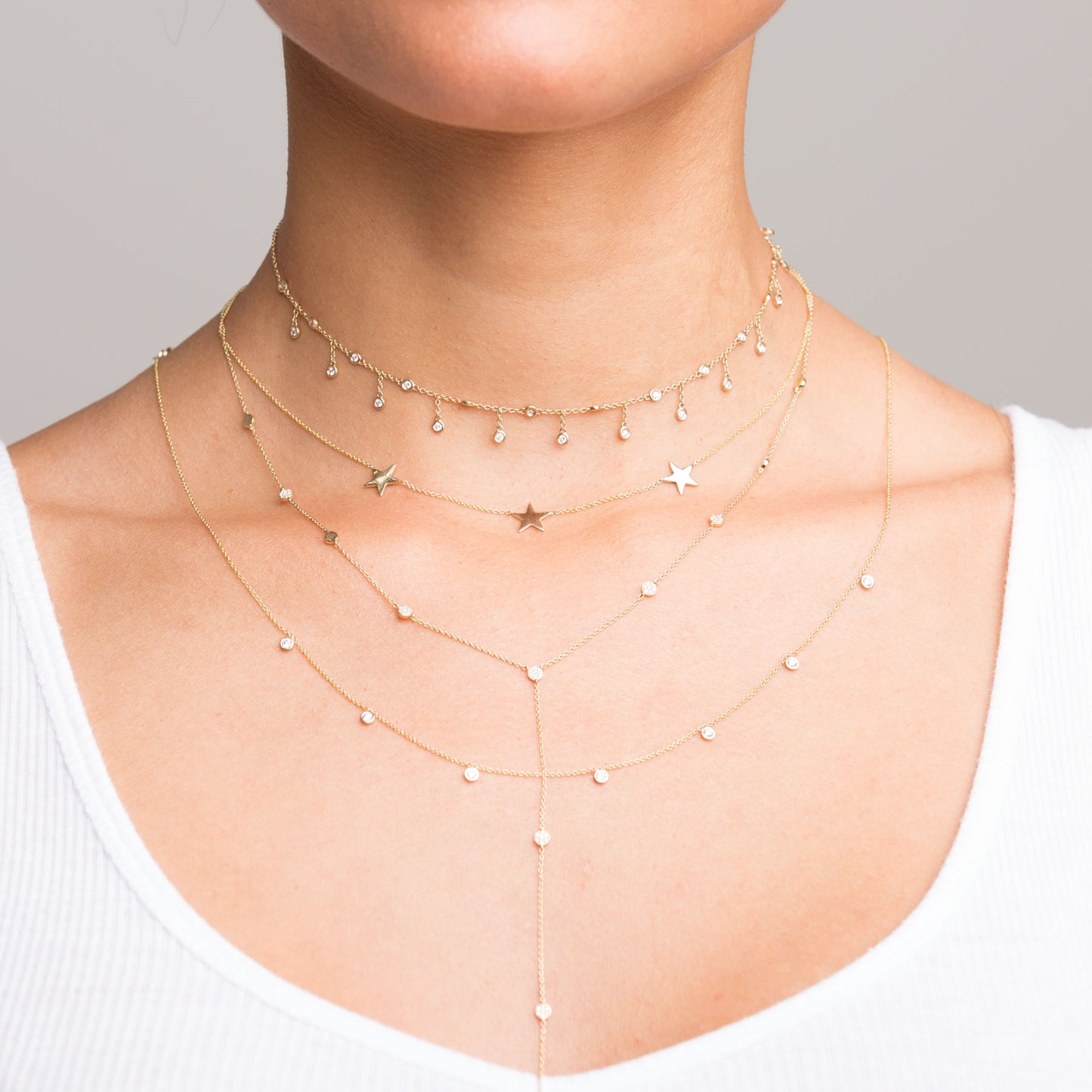 Seven Diamond Drop Necklace - Nina Segal Jewelry