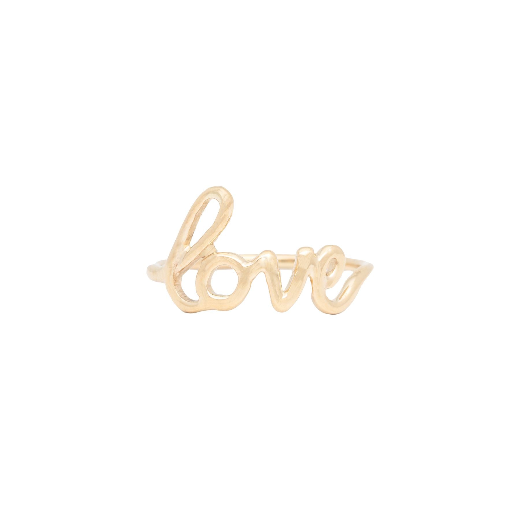 Plain Gold Cursive Love Ring - Nina Segal Jewelry