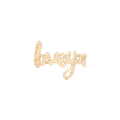 Plain Gold Love You Cursive Ring - Nina Segal Jewelry