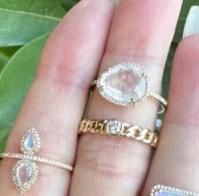 Chain Ring Diamond Bezel Ring
