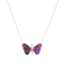 Medium Amethyst Butterfly Necklace - Nina Segal Jewelry