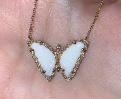 White Agate Butterfly Necklace - Nina Segal Jewelry