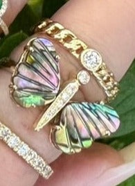 Small Abalone Butterfly Ring