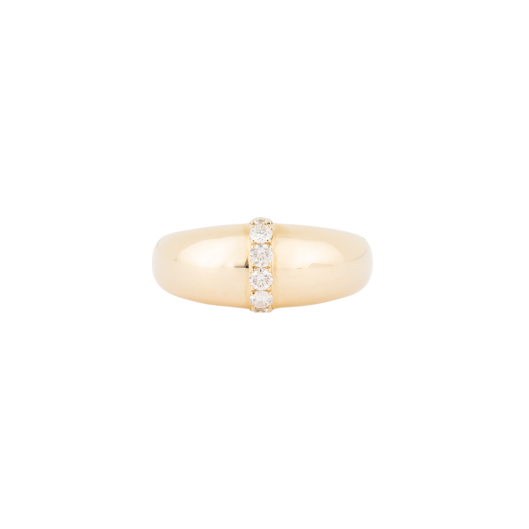 14KY Dome Ring Diamond Stripe - Nina Segal Jewelry