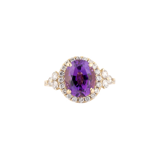 Amethyst Oval Regal Diamond Ring - Nina Segal Jewelry