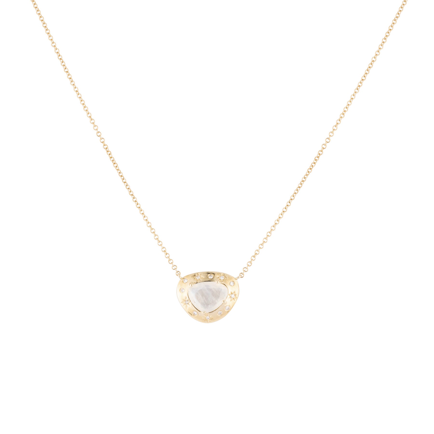 Moonstone Star Border Diamond Necklace - Nina Segal Jewelry