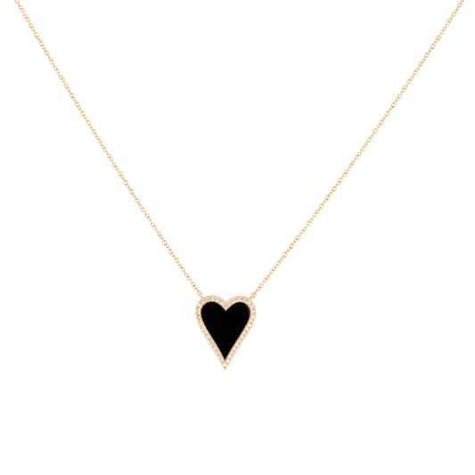 Onyx Diamond Heart Necklace - Nina Segal Jewelry