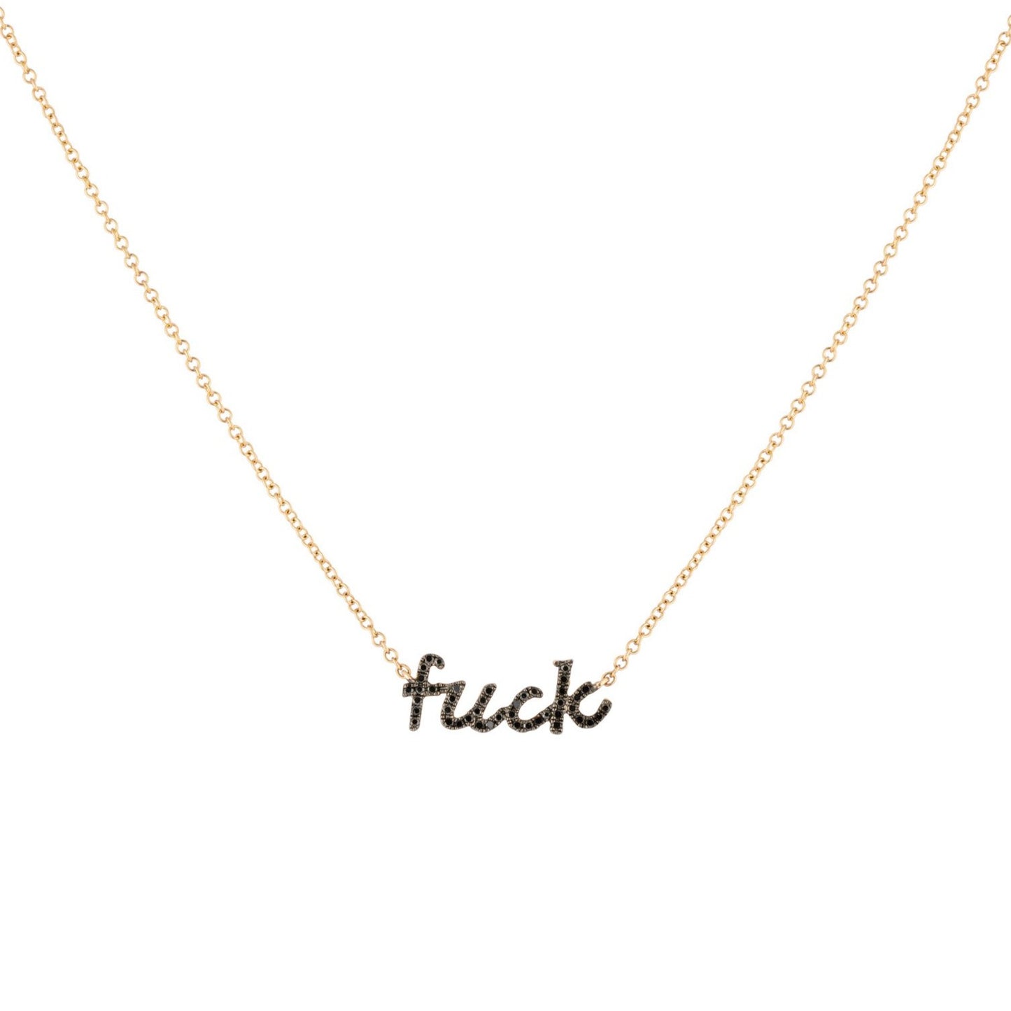 Diamond Cursive Fuck Necklace - Nina Segal Jewelry