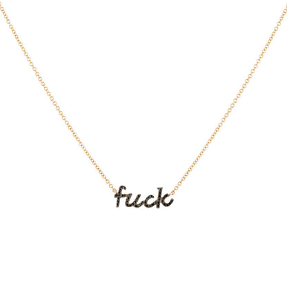 Diamond Cursive Fuck Necklace - Nina Segal Jewelry