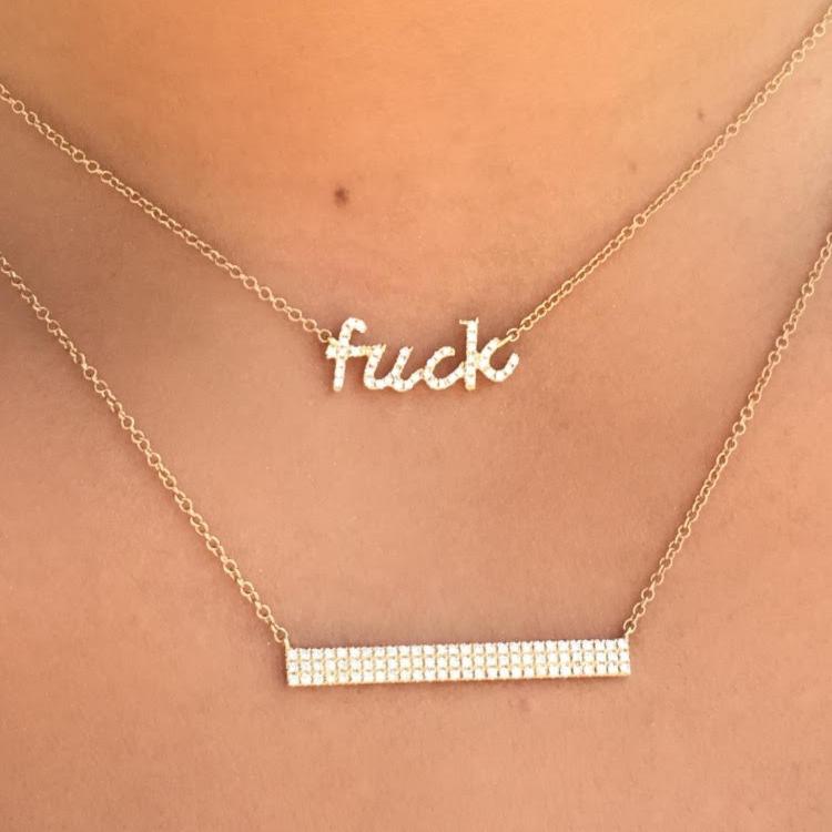 Diamond Cursive Fuck Necklace - Nina Segal Jewelry