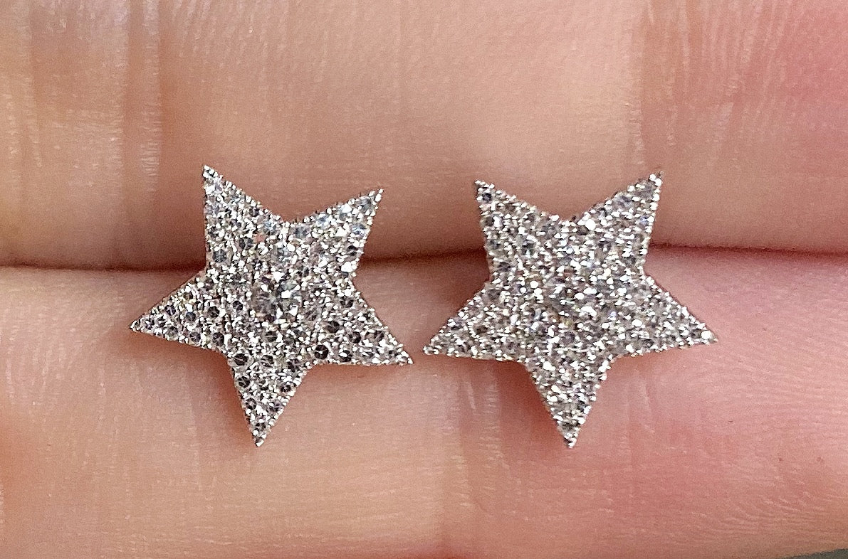 Large Pave Star Studs - Nina Segal Jewelry