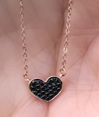 Tiny Heart Black Diamond Necklace - Nina Segal Jewelry