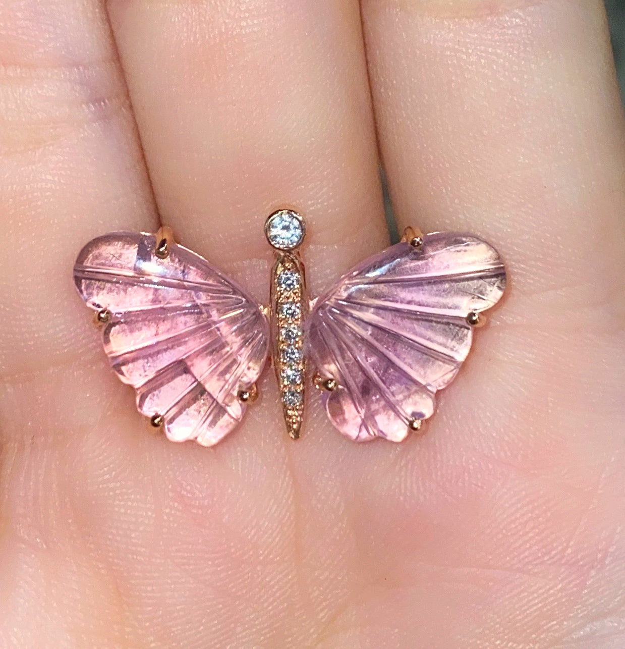 Medium Pink Amethyst Butterfly Ring - Nina Segal Jewelry