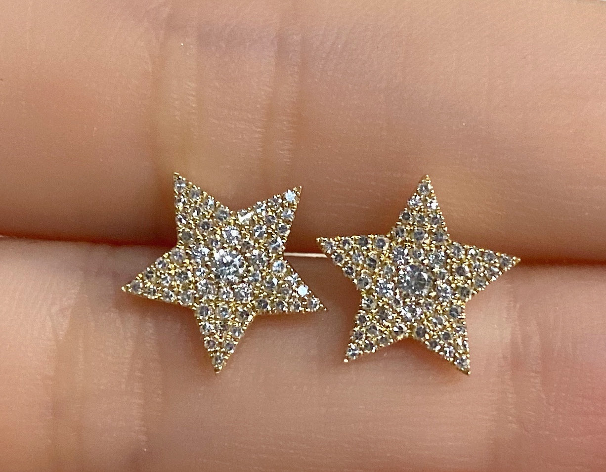 Large Pave Star Studs - Nina Segal Jewelry