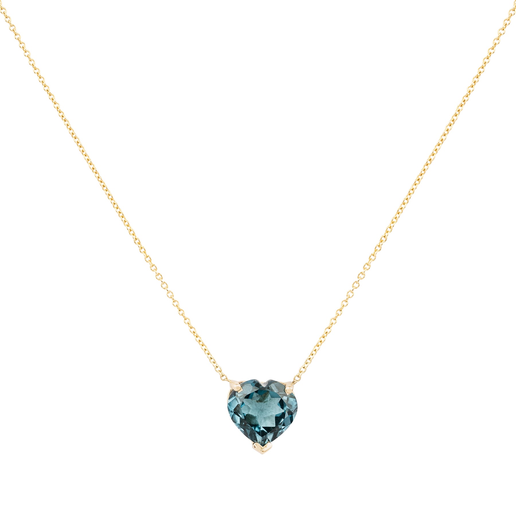 Large Gem Candy London Blue Topaz Heart Necklace - Nina Segal Jewelry