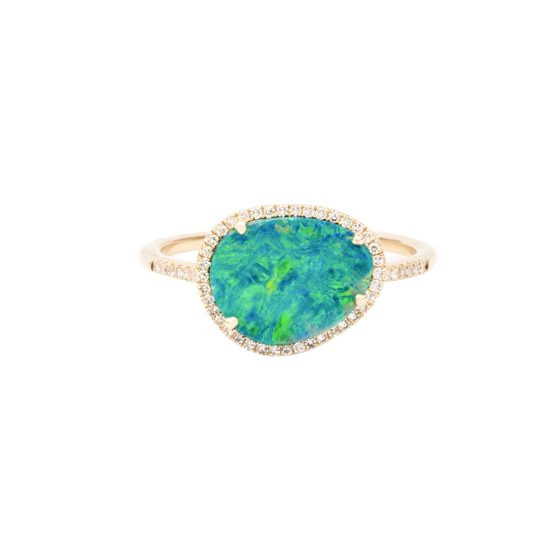 Organic Opal Ring With Diamonds - Nina Segal Jewelry