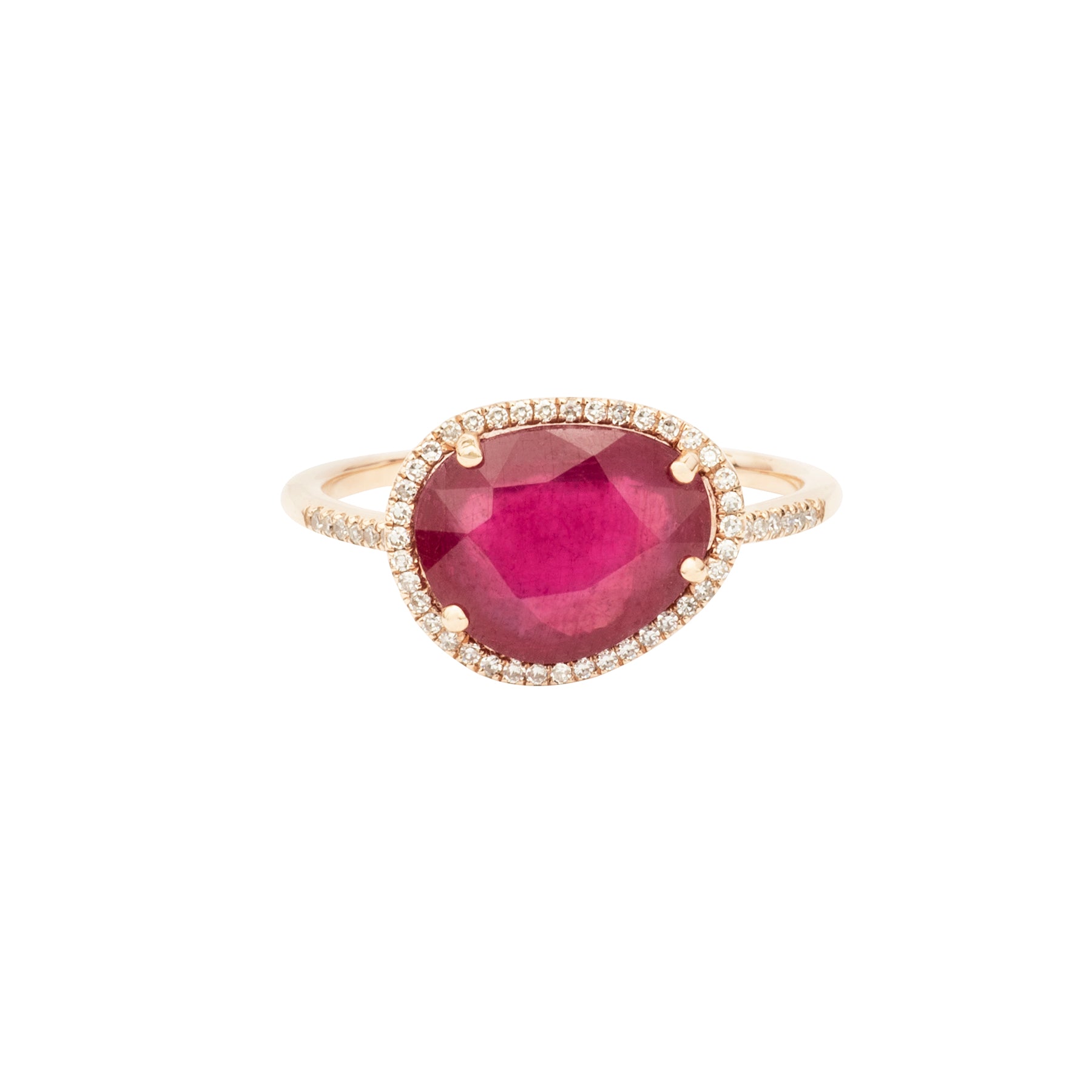 Organic Shape Ruby Diamond Ring - Nina Segal Jewelry