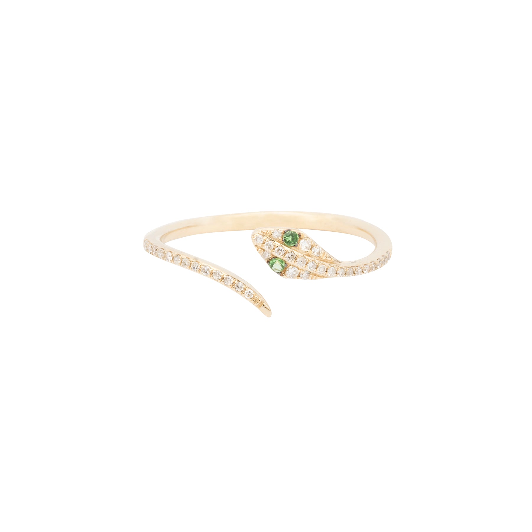 Baby Diamond Snake with Emerald Eyes - Nina Segal Jewelry