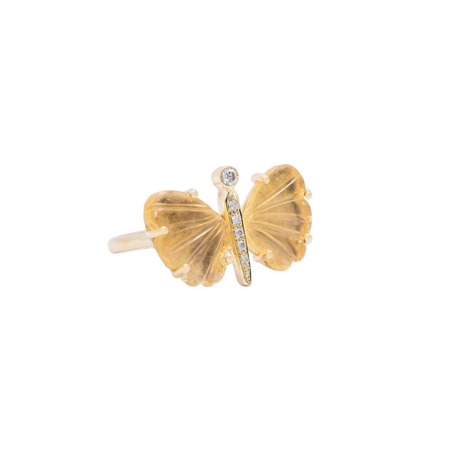 Small Citrine Butterfly Ring - Nina Segal Jewelry