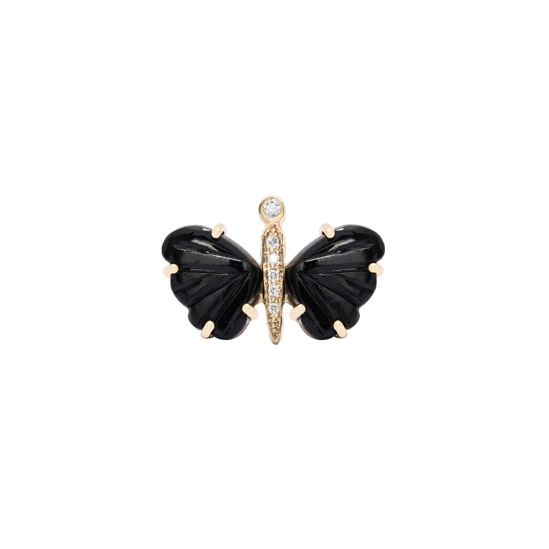 Black Onyx Butterfly Diamond Ring - Nina Segal Jewelry