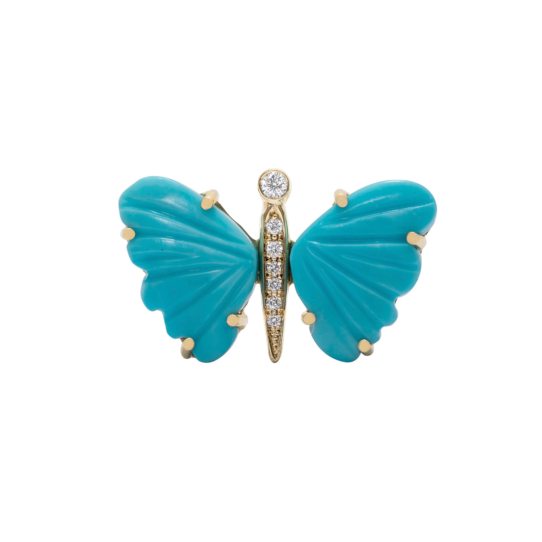 Turquoise Butterfly Diamond Ring - Nina Segal Jewelry