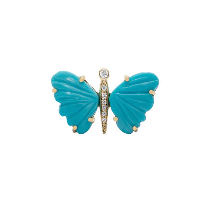 Turquoise Butterfly Diamond Ring - Nina Segal Jewelry