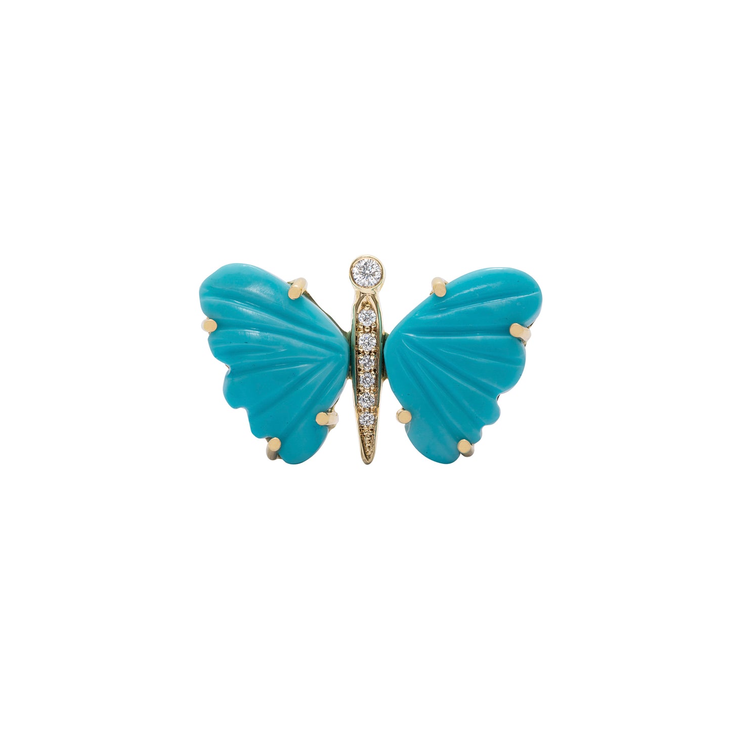 Turquoise Butterfly Diamond Ring - Nina Segal Jewelry