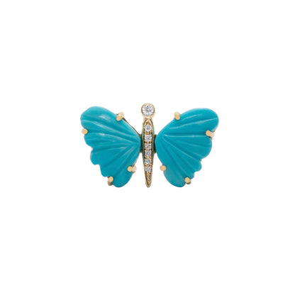 Turquoise Butterfly Diamond Ring - Nina Segal Jewelry