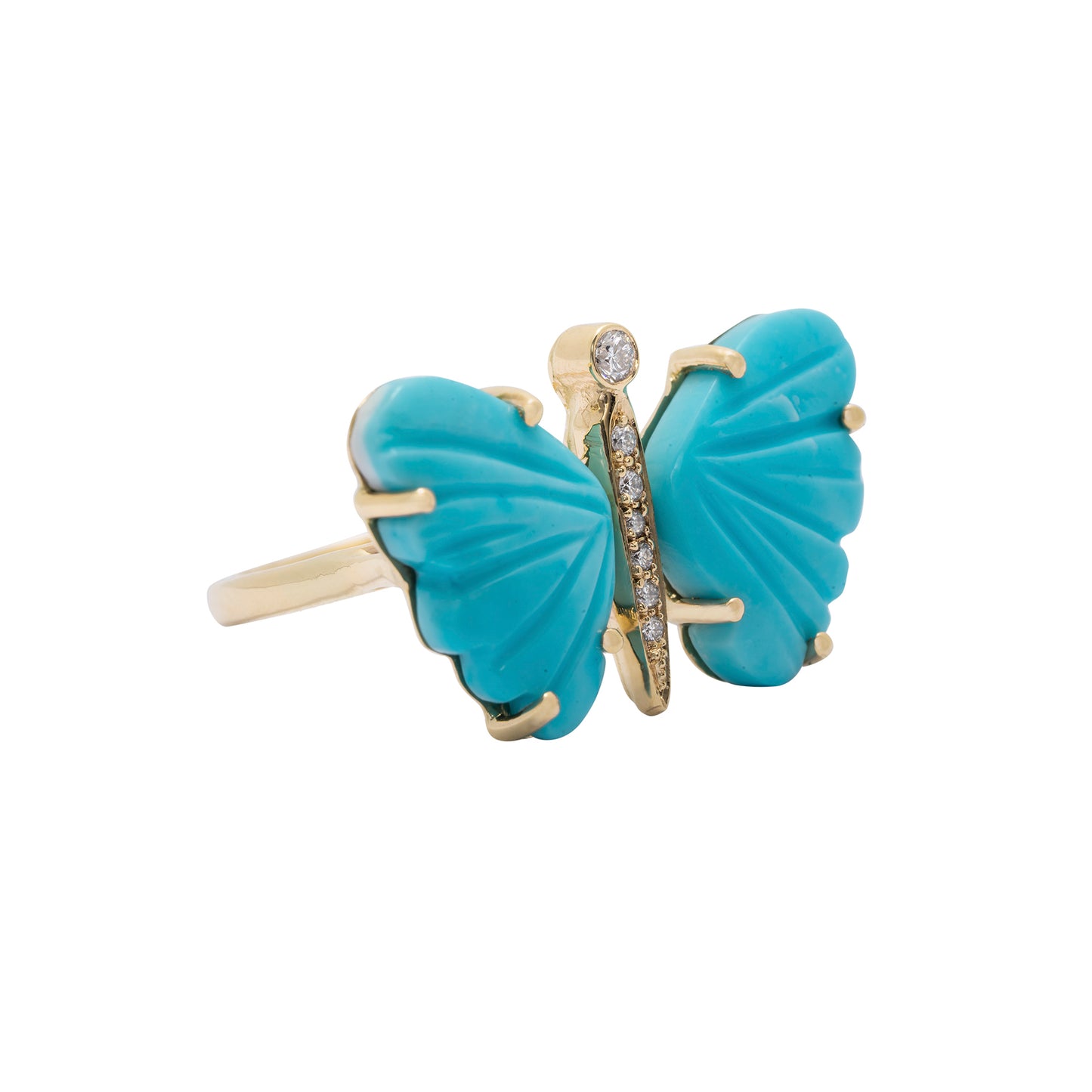 Turquoise Butterfly Diamond Ring - Nina Segal Jewelry