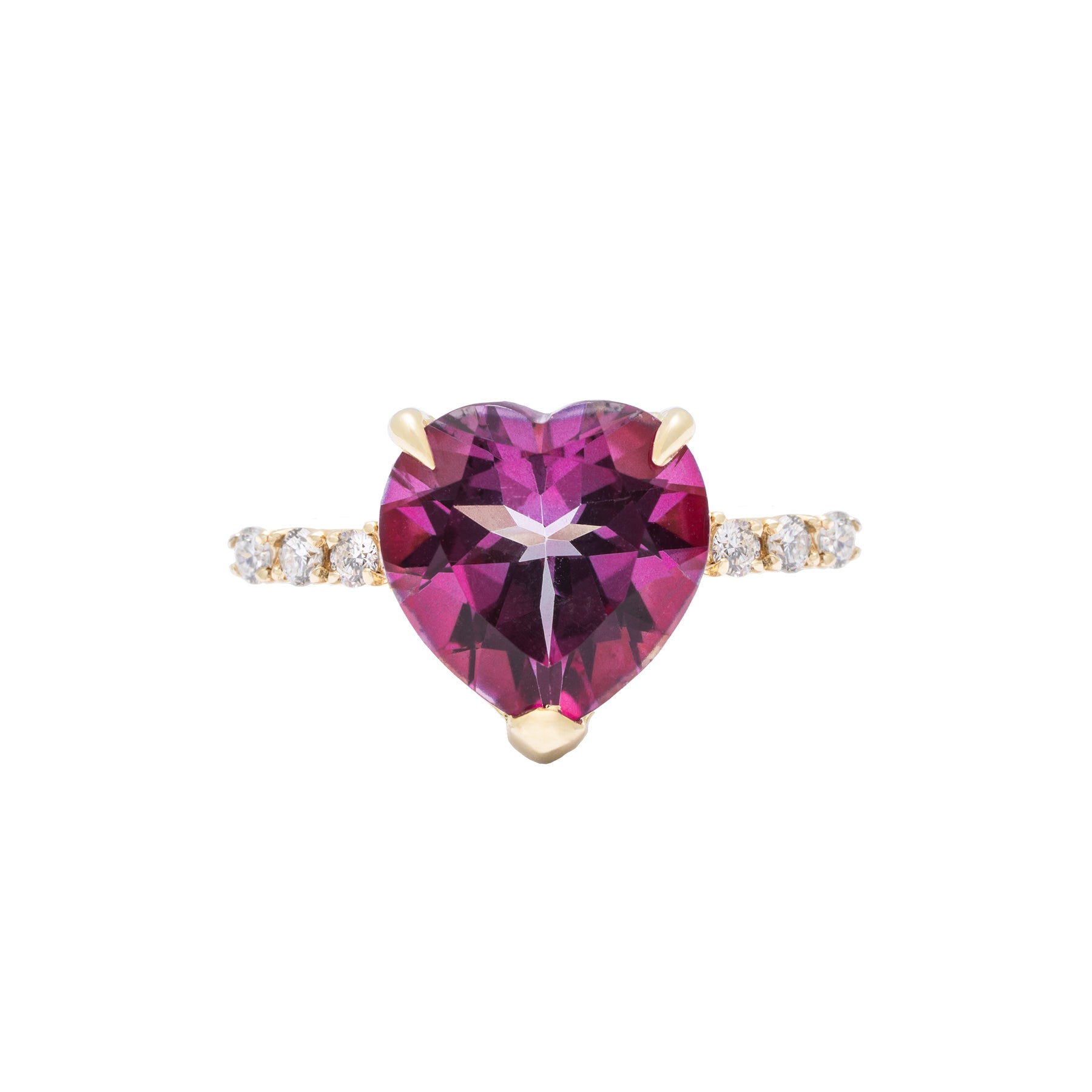 Pink Topaz Heart Diamond Gem Candy Ring - Nina Segal Jewelry