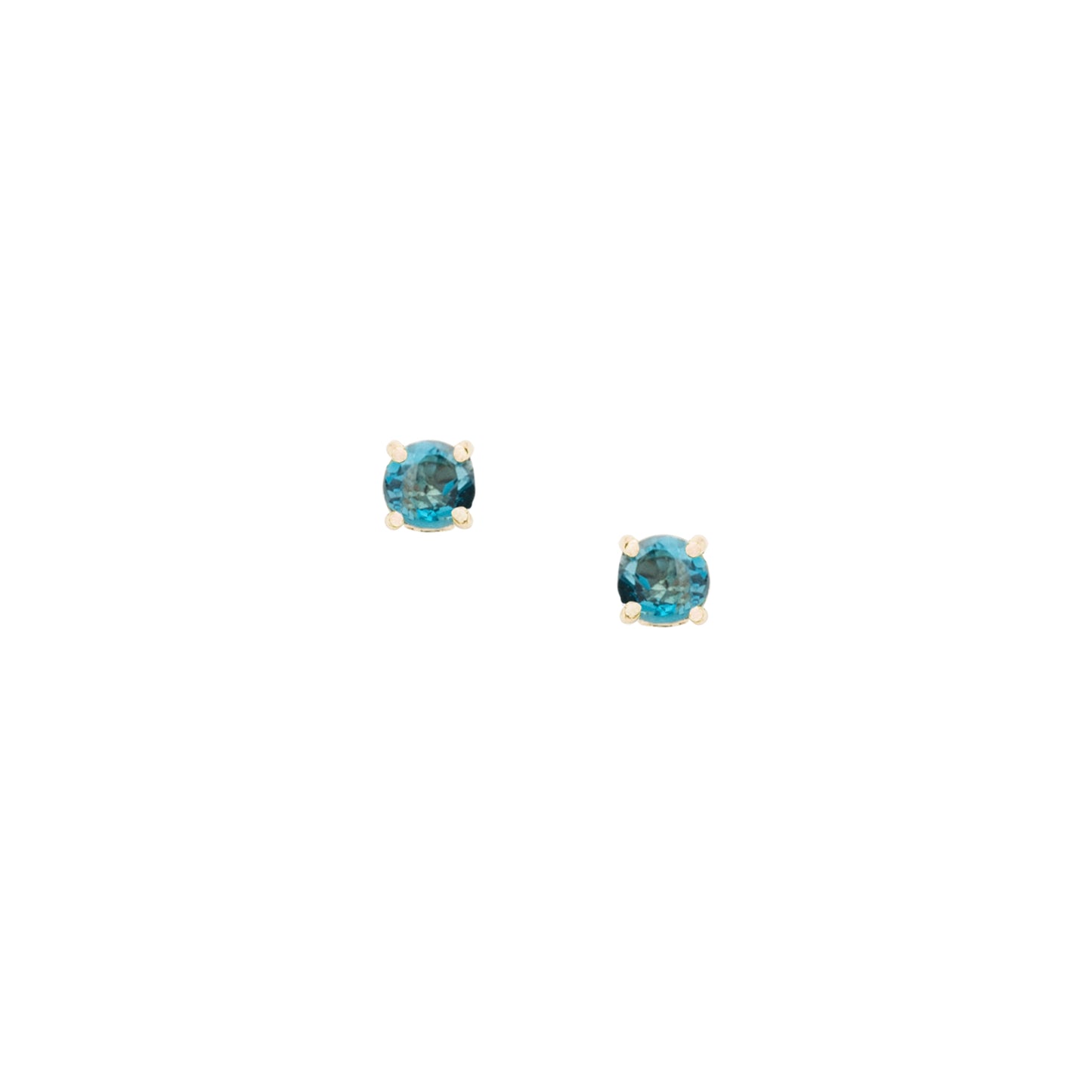 Gem Candy Tiny Blue Zircon Round Studs - Nina Segal Jewelry