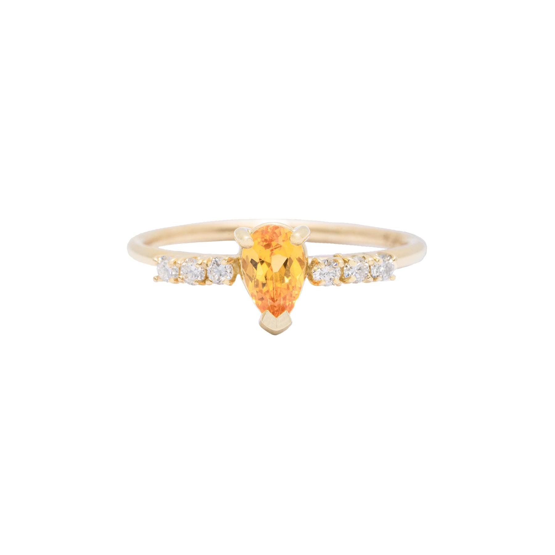 Spessartine Garnet Pear Diamond Ring - Nina Segal Jewelry