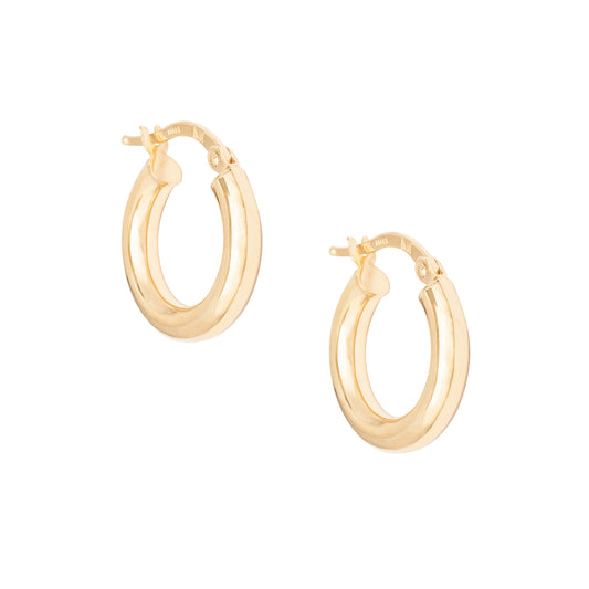 .5" 3MM Thick Gold Hoops - Nina Segal Jewelry