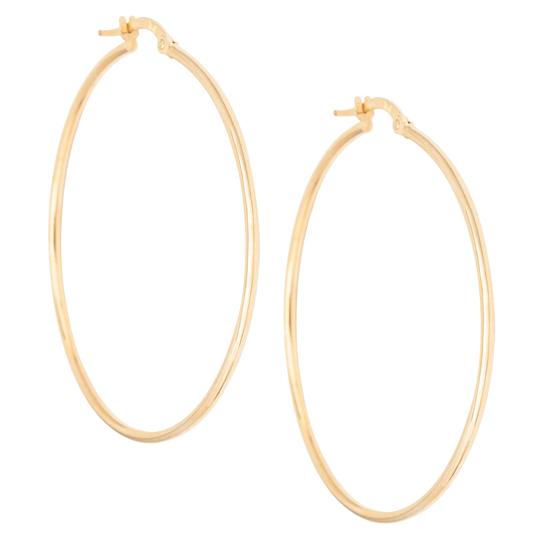 2.25" 3MM Thick Gold Hoops - Nina Segal Jewelry