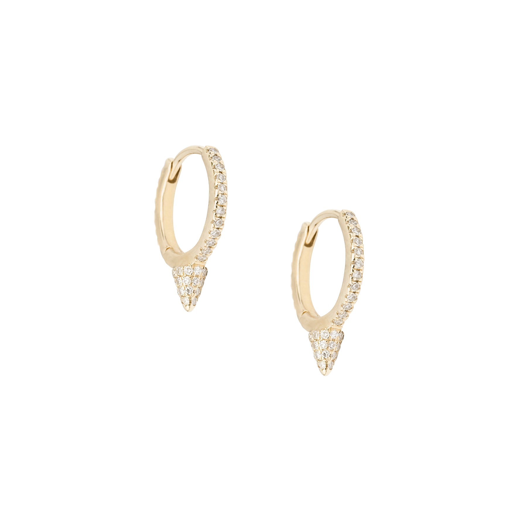Full Diamond Cone Spike Huggies - Nina Segal Jewelry