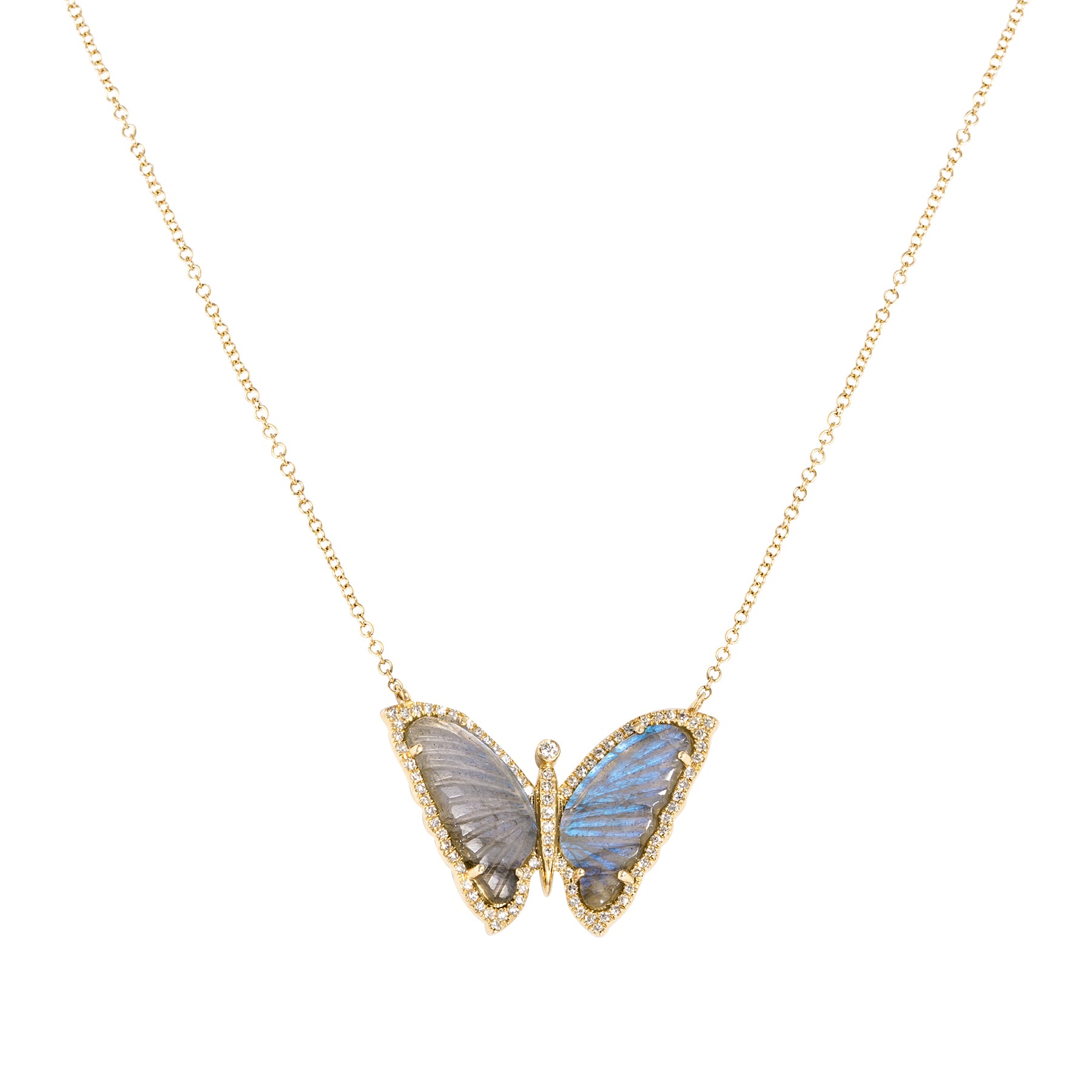 Labradorite Diamond Butterfly Necklace - Nina Segal Jewelry