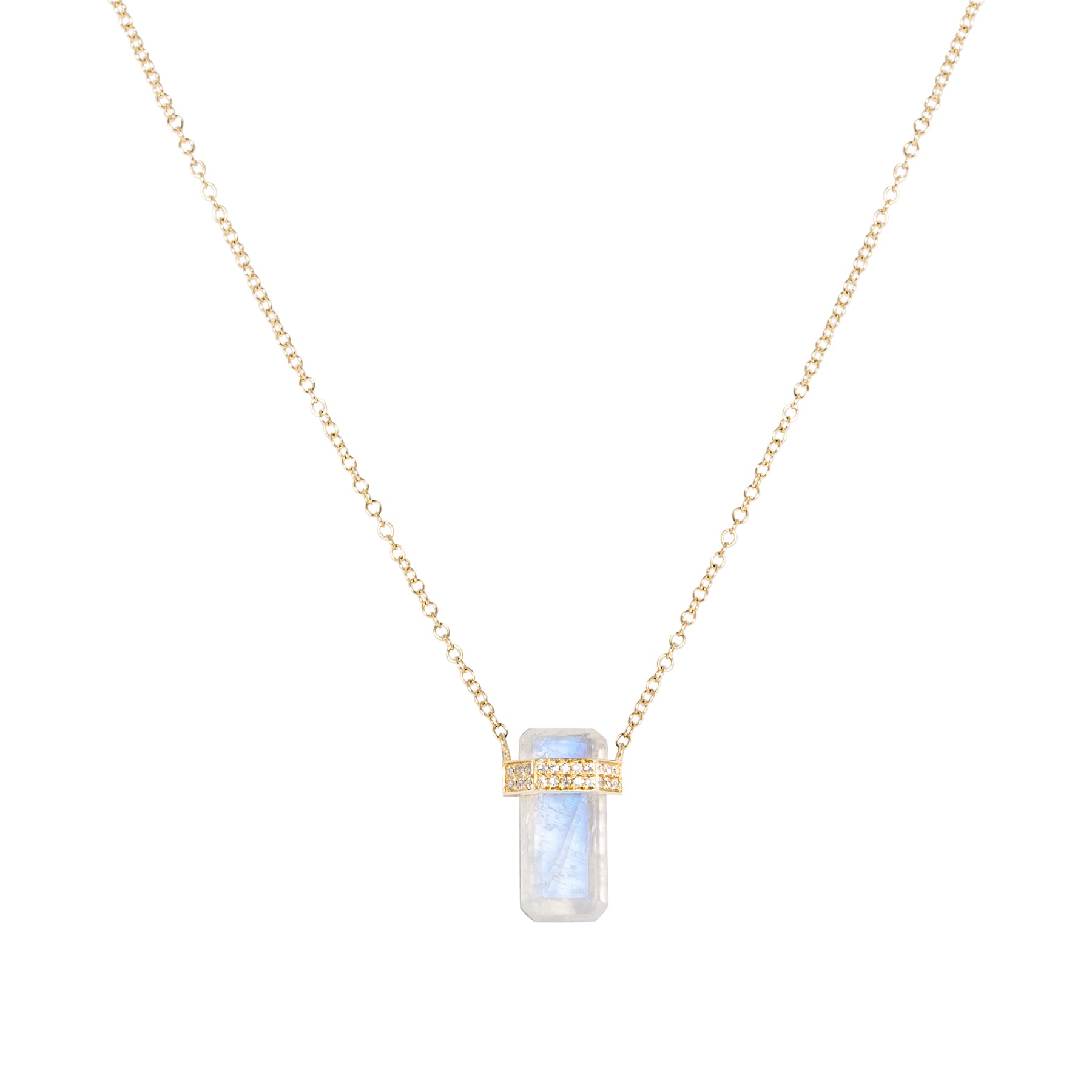 Moonstone Crystal Diamond Necklace - Nina Segal Jewelry
