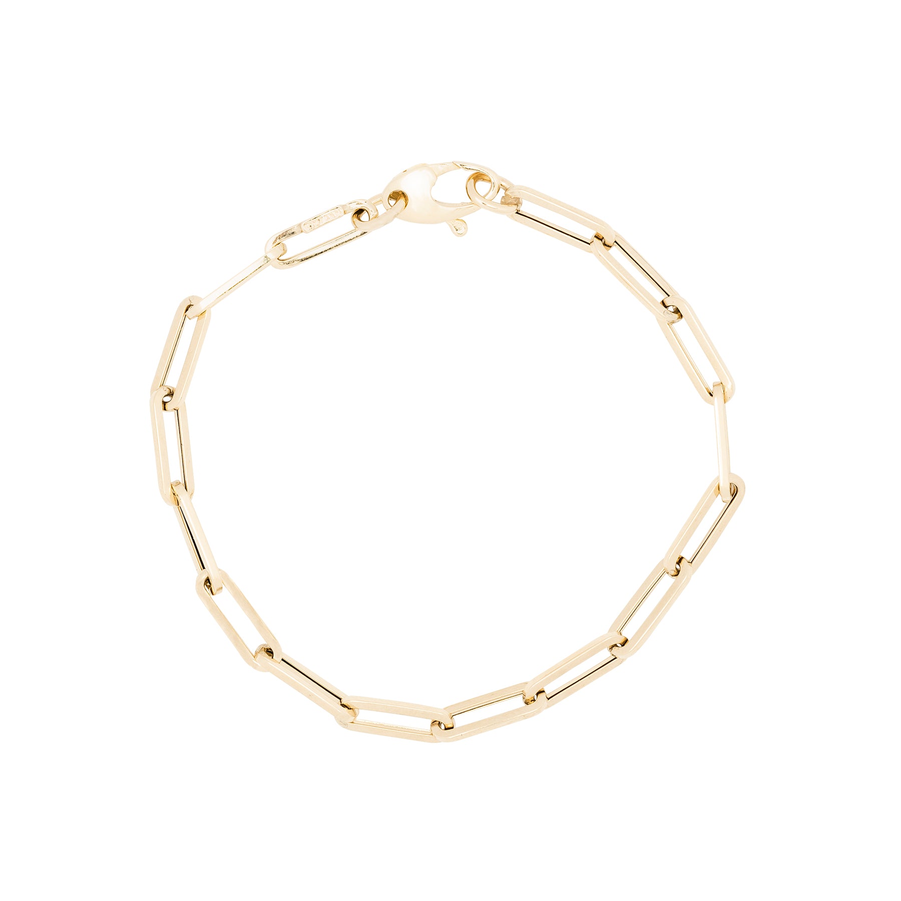 14K Small Paper Clip Chain Bracelet - Nina Segal Jewelry